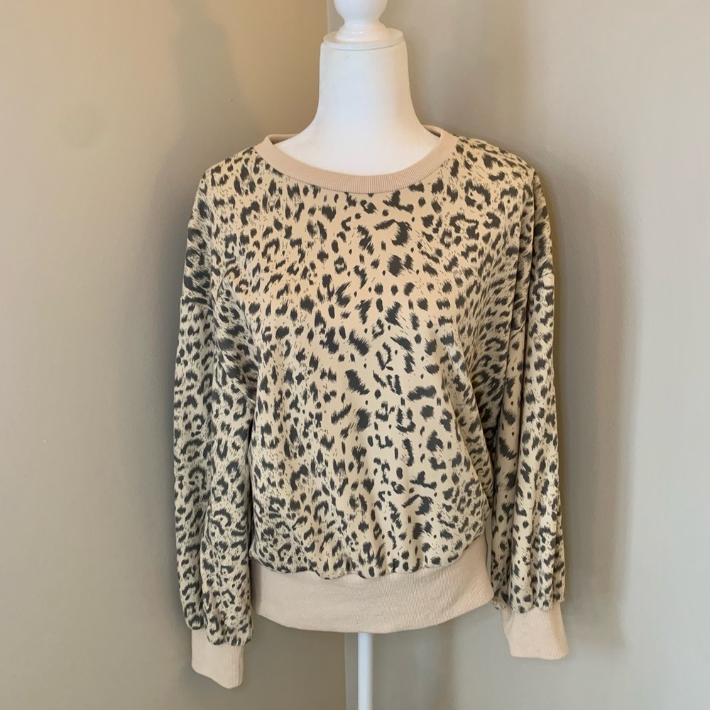 Leopard Print Crew Neck Sweater